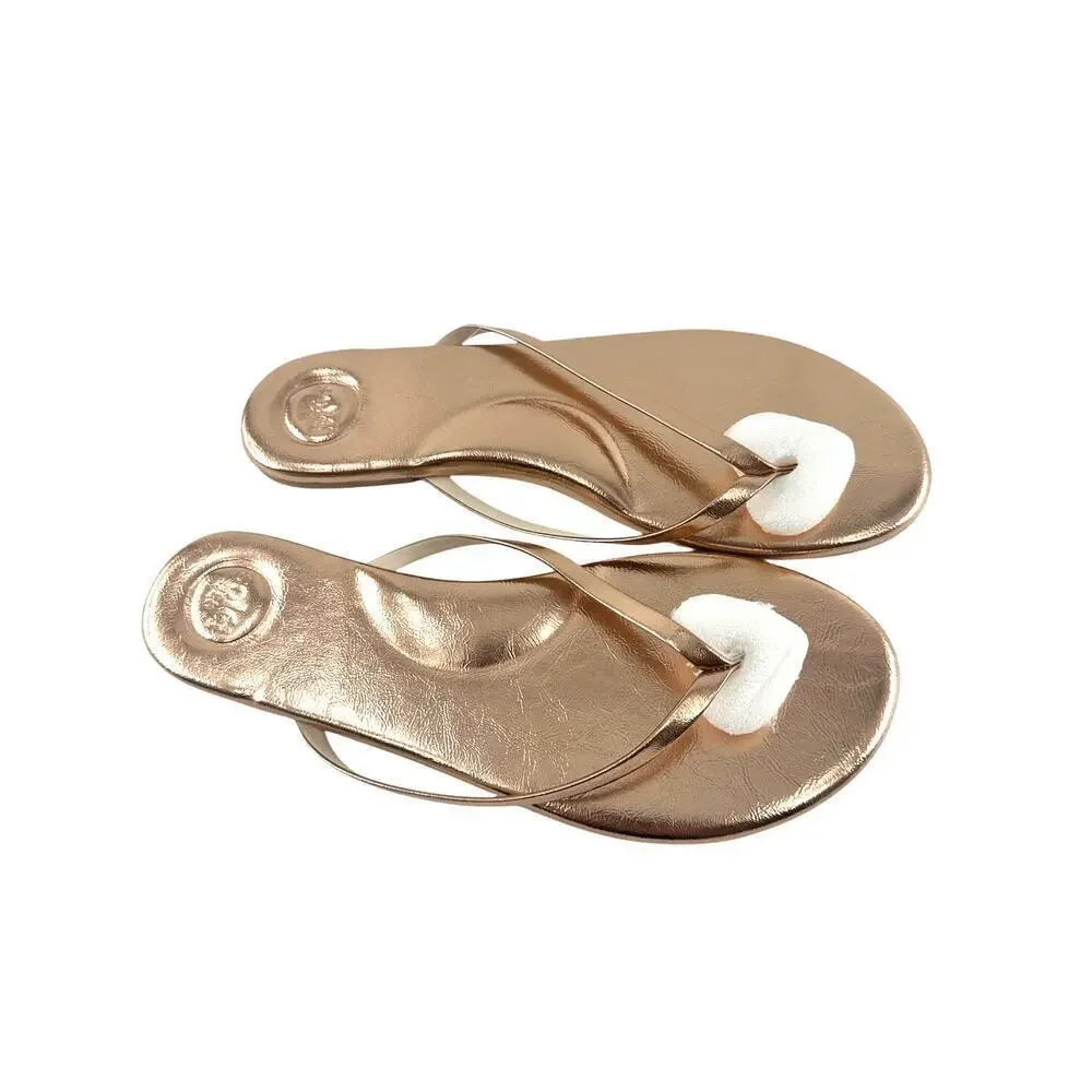 Solei Sea Women's Metallic Gold Copa Flip Flop Sandals Size 8